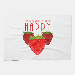 Süßes Erdbeer-Zitat-Design Kawaii Obst Geschirrtuch