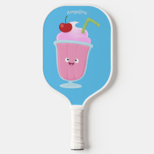 Süßes Erdbeereis-Sundae-Cartoon Pickleball Schläger