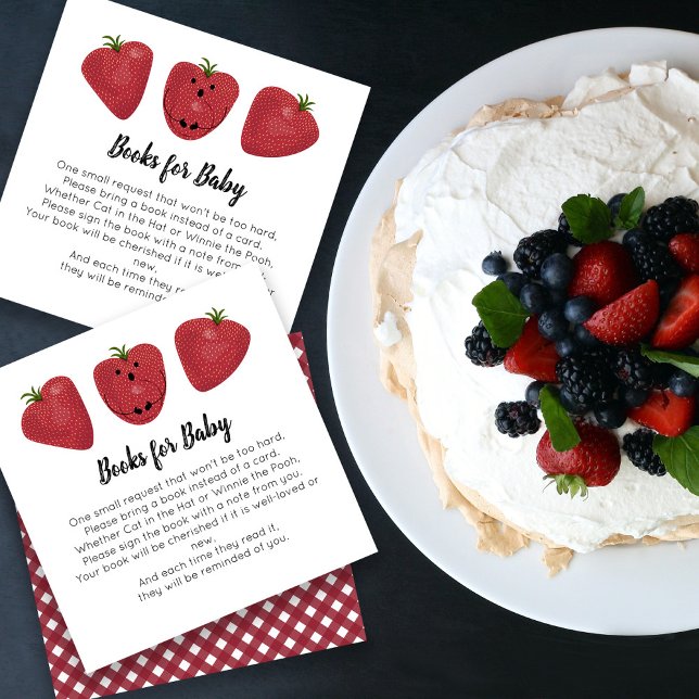 Süßes Erdbeeren Bücher für Baby Begleitkarte (Von Creator hochgeladen)