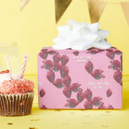 Süßes Erdbeeren Personalisiert Geschenkpapier