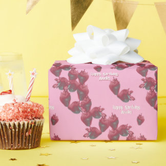 Süßes Erdbeeren Personalisiert Geschenkpapier