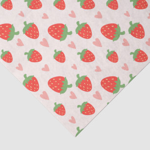 Süßes Erdbeeren und Herz-Gewebe Seidenpapier