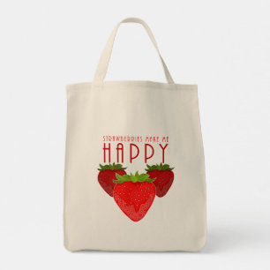 Süßes Erdbeeren-Zitat-Design Kawaii Obst Tragetasche