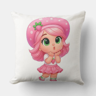 Süßes Erdbeermädchen Chibi Kissen