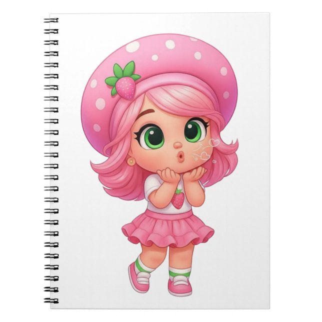Süßes Erdbeermädchen Chibi Notizblock (Vorderseite)