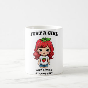 Süßes Erdbeermädchen Kawaii Art Kaffeetasse