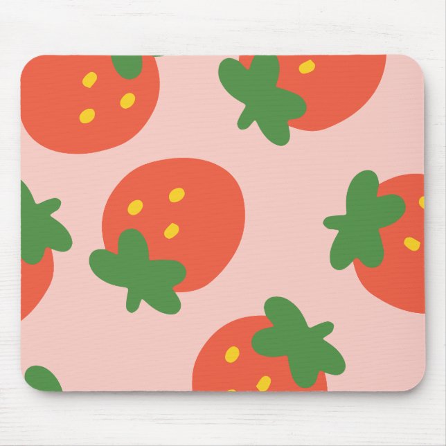 Süßes Erdbeermuster Mousepad (Vorne)