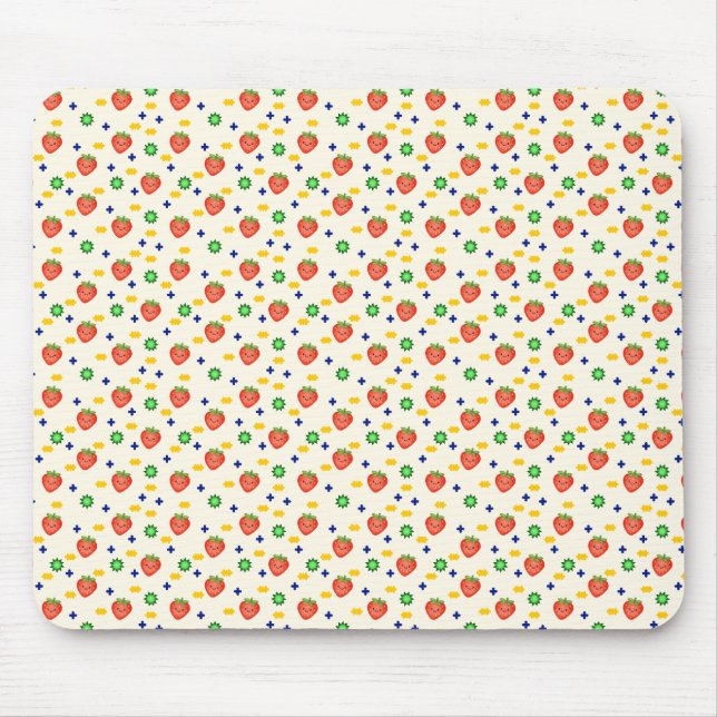 Süßes Erdbeermuster Mousepad (Vorne)