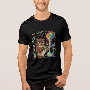 Süßes Eulen-Chemie-Labor Spaß   Nerdy Wissenschaft Tri-Blend Shirt