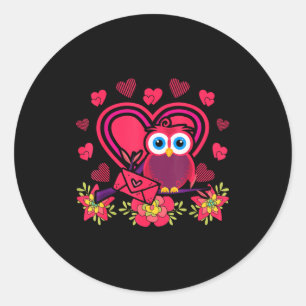 Süßes Eulen Valentinstag Geschenk Vogel Eule Runder Aufkleber