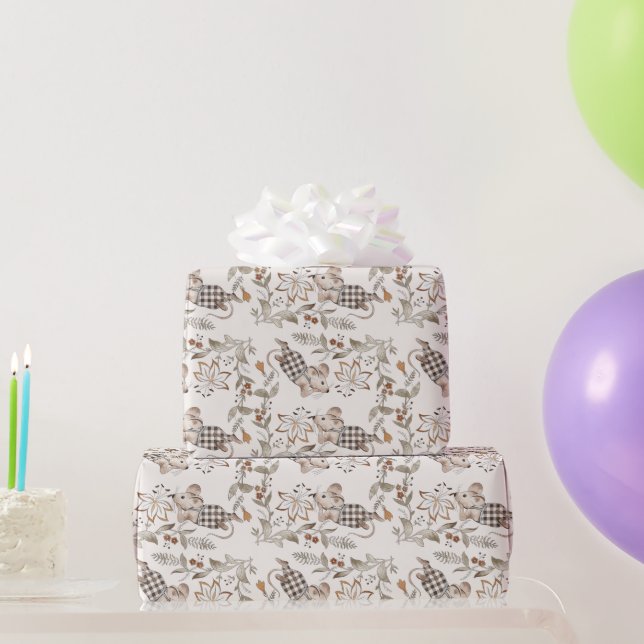 Süßes Extravagantes Mouse, Schachbrettcreme Geschenkpapier (Partygeschenke)