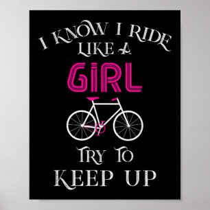 Süßes Fahrrad Bike Frau Mädchen Weiblicher Radfahr Poster