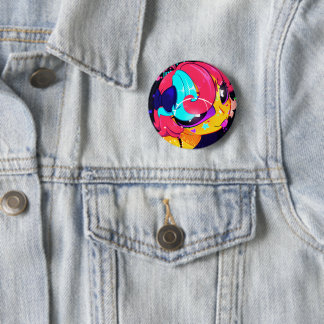 Süßes farbenfrohes Anime-Mädchen-Button Button