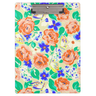Süßes farbenfrohes Blumenmuster Klemmbrett