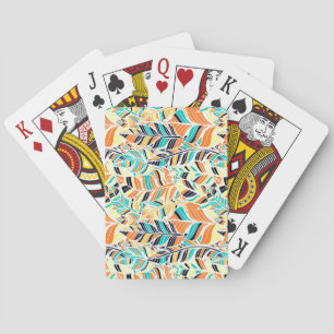 Süßes farbenfrohes Boho-Blätter-Muster Spielkarten