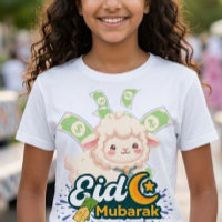 Süßes farbenfrohes Eid Mubarak Schaf Kinder T-Shir