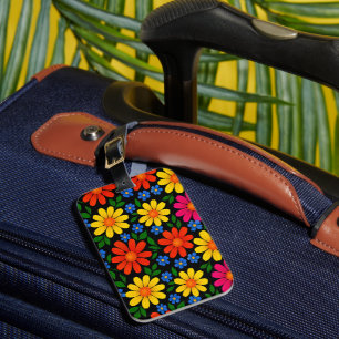 Süßes farbenfrohes florales Design Gepäckanhänger