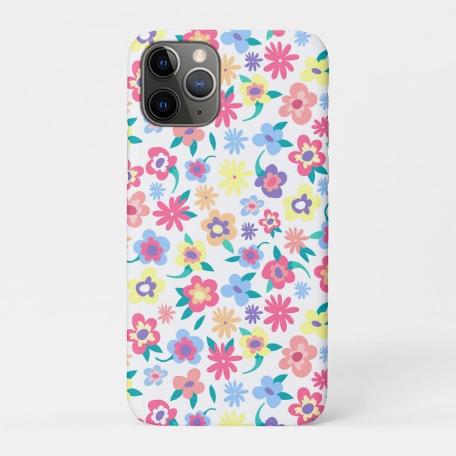 Süßes farbenfrohes Frühlingsblumenmuster Case-Mate iPhone Hülle (Rückseite)