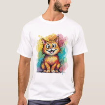 Süßes farbenfrohes Katzenkunst-T-Shirt – Lustige g
