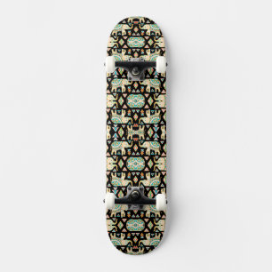Süßes farbenfrohes Muster indischer Elefanten Skateboard