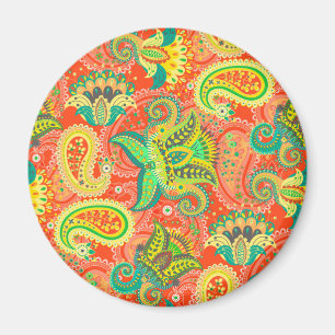Süßes farbenfrohes nahtloses Paisley-Muster OtterB Magnet