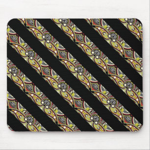 Süßes farbenfrohes Ornament mit schwarzen Streifen Mousepad