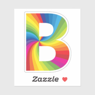 Süßes farbenfrohes Regenbogen-Alphabet B Aufkleber