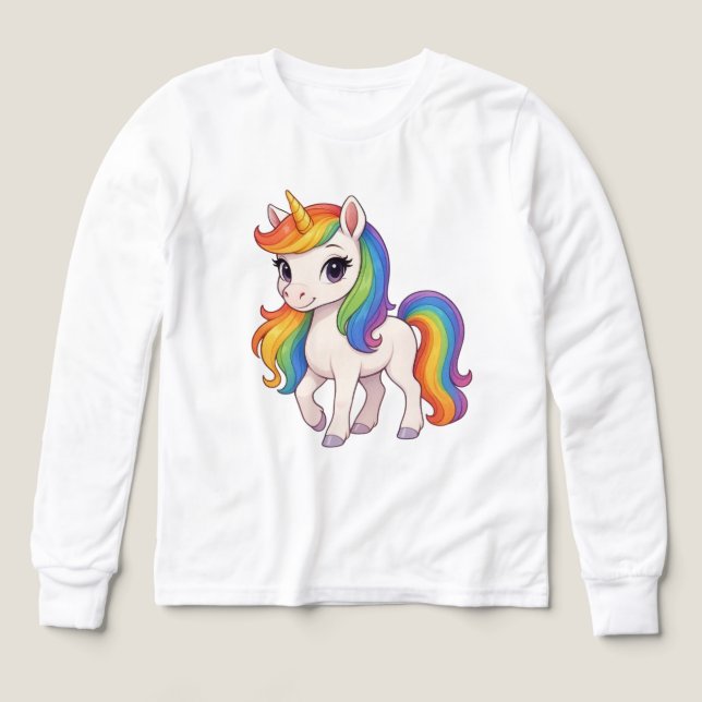 Süßes, farbenfrohes Regenbogen-Einhorn (Design Vorderseite)