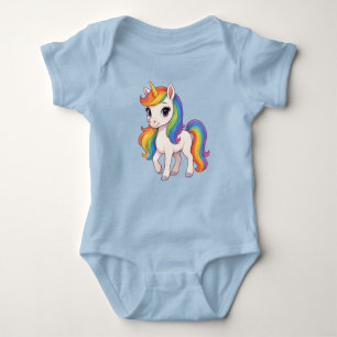 Süßes, farbenfrohes Regenbogen-Einhorn-Baby-Bodyan Baby Strampler