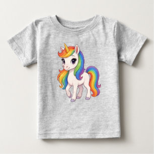 Süßes, farbenfrohes Regenbogen-Einhorn  Baby T-shirt