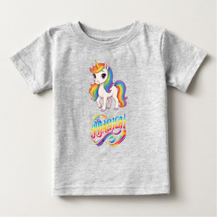 Süßes, farbenfrohes Regenbogen-Einhorn-Babyschlafa Baby T-shirt