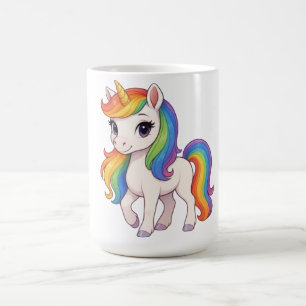 Süßes, farbenfrohes Regenbogen-Einhorn Kaffeetasse