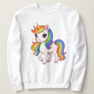 Süßes, farbenfrohes Regenbogen-Einhorn Sweatshirt