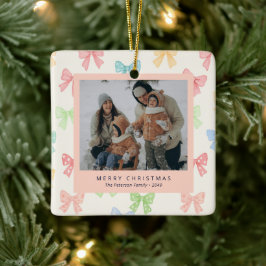 Süßes farbenfrohes Schleifenmuster Familie 4 Foto Keramikornament