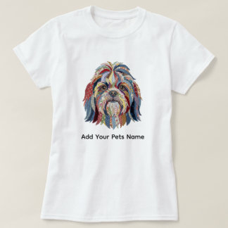 Süßes farbenfrohes Shih-Tsu-Hund-Design-T-Shirt T-Shirt