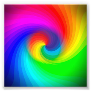 Süßes farbenfrohes Tie-Dye-Regenbogen-Swirbel-Kuns Fotodruck