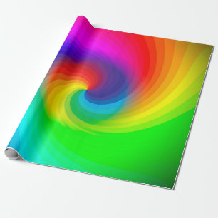 Süßes farbenfrohes Tie-Dye-Regenbogen-Swirbel-Kuns Geschenkpapier