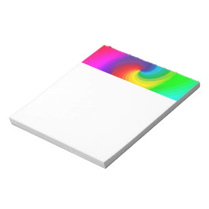 Süßes farbenfrohes Tie-Dye-Regenbogen-Swirbel-Kuns Notizblock