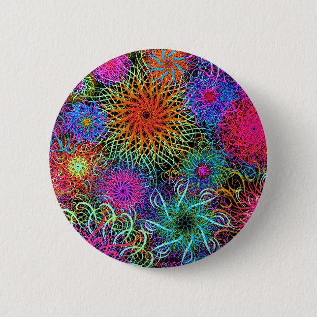 Süßes farbenfrohes Wirbelmuster Button (Vorderseite)