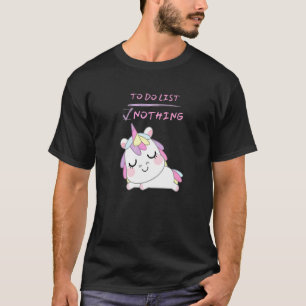 Süßes faules schlafendes Baby Einhorn Pferd To-Do- T-Shirt
