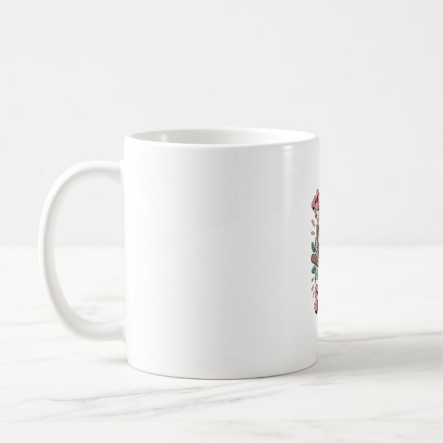 Süßes Faultier auf Ast mit Verspieltem Kaffeetasse (Links)