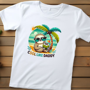 Süßes Faultier cool wie Daddy unter Palmenbaum Kleinkind T-shirt