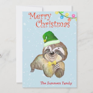 Süßes Faultier Frohe Weihnachten