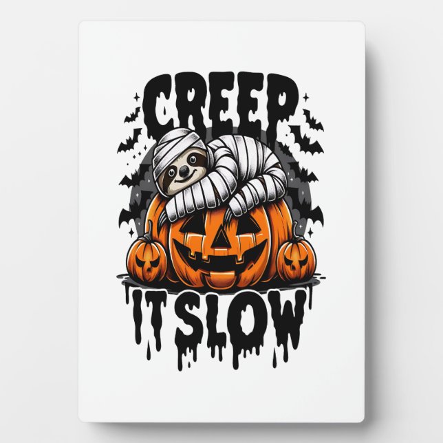 Süßes Faultier Frohes Halloween Fotoplatte (Vorderseite)