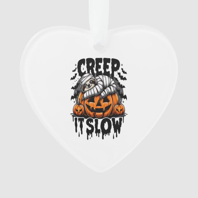 Süßes Faultier Frohes Halloween Ornament (Vorderseite)