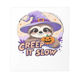 Süßes Faultier Halloween-Shirt � Lustiges Creep It Notizblock