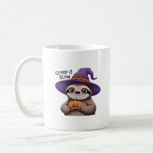 Süßes Faultier-Hexe-Halloween-Shirt � Kriech Langs Kaffeetasse