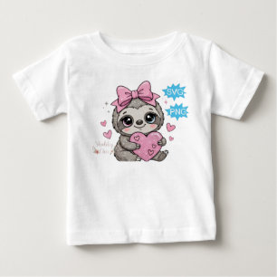 Süßes Faultier mit Herz Baby T-shirt