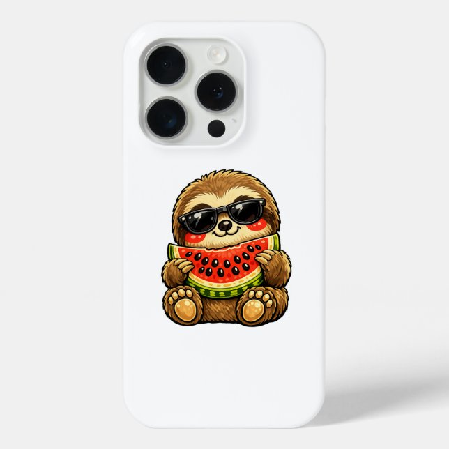 Süßes Faultier mit Wassermelone Case-Mate iPhone Hülle (Rückseite)