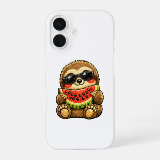 Süßes Faultier mit Wassermelone iPhone 16 Hülle